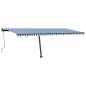 vidaXL Toldo manual retráctil con luz LED azul y blanco 600x350 cm vidaXL Toldo manual retráctil con luz LED azul y blanco 600x350 cm