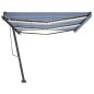 vidaXL Toldo manual retráctil con luz LED azul y blanco 600x350 cm vidaXL Toldo manual retráctil con luz LED azul y blanco 600x350 cm