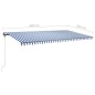 vidaXL Toldo manual retráctil con luz LED azul y blanco 600x350 cm vidaXL Toldo manual retráctil con luz LED azul y blanco 600x350 cm