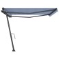 vidaXL Toldo de pie retráctil manual azul y blanco 450x350 cm vidaXL Toldo de pie retráctil manual azul y blanco 450x350 cm