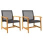 vidaXL Sillas de jardín 2 uds madera de acacia y ratán sintético negro vidaXL Sillas de jardín 2 uds madera de acacia y ratán sintético negro