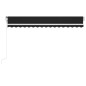 vidaXL Toldo automático LED sensor de viento gris antracita 400x350 cm vidaXL Toldo automático LED sensor de viento gris antracita 400x350 cm