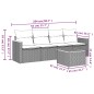 vidaXL Juego de sofás jardín con cojines 5 pzas ratán sintético gris vidaXL Juego de sofás jardín con cojines 5 pzas ratán sintético gris
