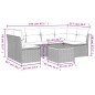 vidaXL Set de comedor de jardín 7 pzas y cojines ratán sintético negro