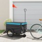 vidaXL Remolque para bicicleta hierro negro y azul 45 kg vidaXL Remolque para bicicleta hierro negro y azul 45 kg