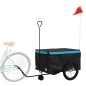 vidaXL Remolque para bicicleta hierro negro y azul 45 kg vidaXL Remolque para bicicleta hierro negro y azul 45 kg