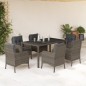 vidaXL Set comedor jardín 7 pzas y cojines ratán sintético gris vidaXL Set comedor jardín 7 pzas y cojines ratán sintético gris