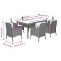 vidaXL Set comedor jardín 7 pzas y cojines ratán sintético gris vidaXL Set comedor jardín 7 pzas y cojines ratán sintético gris