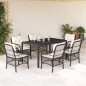 vidaXL Set de comedor de jardín 7 pzas y cojines ratán sintético negro vidaXL Set de comedor de jardín 7 pzas y cojines ratán sintético negro