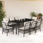 vidaXL Set de comedor de jardín 9 pzas y cojines ratán sintético negro vidaXL Set de comedor de jardín 9 pzas y cojines ratán sintético negro