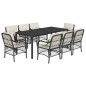 vidaXL Set de comedor de jardín 9 pzas y cojines ratán sintético negro vidaXL Set de comedor de jardín 9 pzas y cojines ratán sintético negro