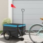 vidaXL Remolque para bicicleta hierro negro y azul 30 kg vidaXL Remolque para bicicleta hierro negro y azul 30 kg