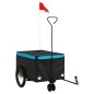vidaXL Remolque para bicicleta hierro negro y azul 30 kg vidaXL Remolque para bicicleta hierro negro y azul 30 kg