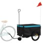 vidaXL Remolque para bicicleta hierro negro y azul 30 kg vidaXL Remolque para bicicleta hierro negro y azul 30 kg