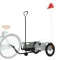 vidaXL Remolque para bicicletas hierro y tela Oxford gris vidaXL Remolque para bicicletas hierro y tela Oxford gris