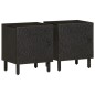 vidaXL Mesitas de noche 2 uds madera maciza de mango negro 40x33x46 cm vidaXL Mesitas de noche 2 uds madera maciza de mango negro 40x33x46 cm
