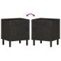 vidaXL Mesitas de noche 2 uds madera maciza de mango negro 40x33x46 cm vidaXL Mesitas de noche 2 uds madera maciza de mango negro 40x33x46 cm