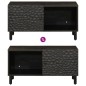 vidaXL Mesa de centro madera maciza de mango negra 80x50x40 cm vidaXL Mesa de centro madera maciza de mango negra 80x50x40 cm