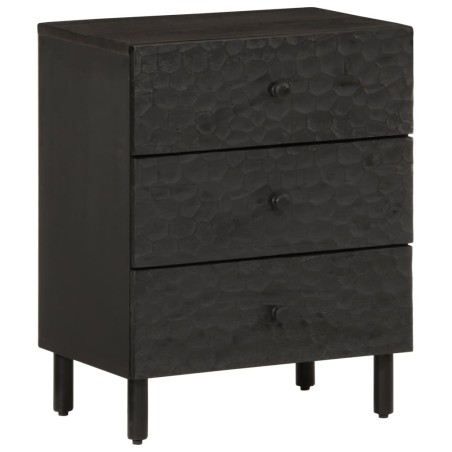 vidaXL Mesita de noche madera maciza de mango negra 50x33x60 cm