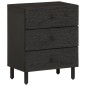 vidaXL Mesita de noche madera maciza de mango negra 50x33x60 cm