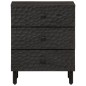vidaXL Mesita de noche madera maciza de mango negra 50x33x60 cm