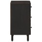 vidaXL Mesita de noche madera maciza de mango negra 50x33x60 cm