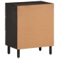 vidaXL Mesita de noche madera maciza de mango negra 50x33x60 cm