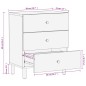 vidaXL Mesita de noche madera maciza de mango negra 50x33x60 cm