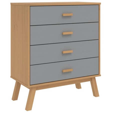 vidaXL Cómoda de cajones OLDEN madera maciza de pino gris y marrón