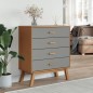 vidaXL Cómoda de cajones OLDEN madera maciza de pino gris y marrón vidaXL Cómoda de cajones OLDEN madera maciza de pino gris y marrón