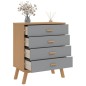 vidaXL Cómoda de cajones OLDEN madera maciza de pino gris y marrón vidaXL Cómoda de cajones OLDEN madera maciza de pino gris y marrón