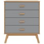 vidaXL Cómoda de cajones OLDEN madera maciza de pino gris y marrón vidaXL Cómoda de cajones OLDEN madera maciza de pino gris y marrón