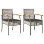 vidaXL Sillas de jardín con cojín 2 uds ratán PE gris y madera acacia vidaXL Sillas de jardín con cojín 2 uds ratán PE gris y madera acacia