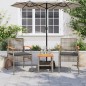 vidaXL Sillas de jardín con cojín 2 uds ratán PE gris y madera acacia vidaXL Sillas de jardín con cojín 2 uds ratán PE gris y madera acacia