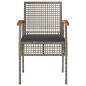 vidaXL Sillas de jardín con cojín 2 uds ratán PE gris y madera acacia vidaXL Sillas de jardín con cojín 2 uds ratán PE gris y madera acacia