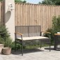 vidaXL Banco de jardín con cojín ratán sintético negro y madera acacia vidaXL Banco de jardín con cojín ratán sintético negro y madera acacia