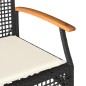 vidaXL Banco de jardín con cojín ratán sintético negro y madera acacia vidaXL Banco de jardín con cojín ratán sintético negro y madera acacia