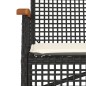 vidaXL Banco de jardín con cojín ratán sintético negro y madera acacia vidaXL Banco de jardín con cojín ratán sintético negro y madera acacia