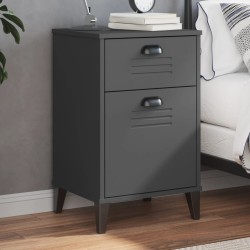 vidaXL Mesita de noche VIKEN madera maciza de pino gris antracita
