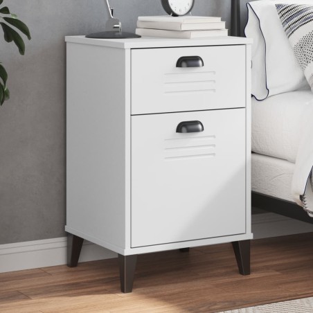 vidaXL Mesita de noche VIKEN madera maciza de pino blanca