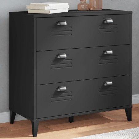 vidaXL Cómoda de cajones VIKEN madera maciza de pino negra