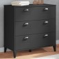 vidaXL Cómoda de cajones VIKEN madera maciza de pino negra