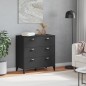vidaXL Cómoda de cajones VIKEN madera maciza de pino negra