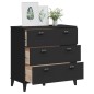 vidaXL Cómoda de cajones VIKEN madera maciza de pino negra