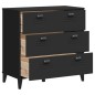 vidaXL Cómoda de cajones VIKEN madera maciza de pino negra