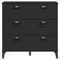 vidaXL Cómoda de cajones VIKEN madera maciza de pino negra