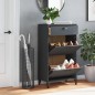 vidaXL Mueble zapatero VIKEN madera maciza de pino gris antracita