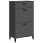 vidaXL Mueble zapatero VIKEN madera maciza de pino gris antracita