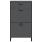vidaXL Mueble zapatero VIKEN madera maciza de pino gris antracita