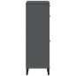 vidaXL Mueble zapatero VIKEN madera maciza de pino gris antracita